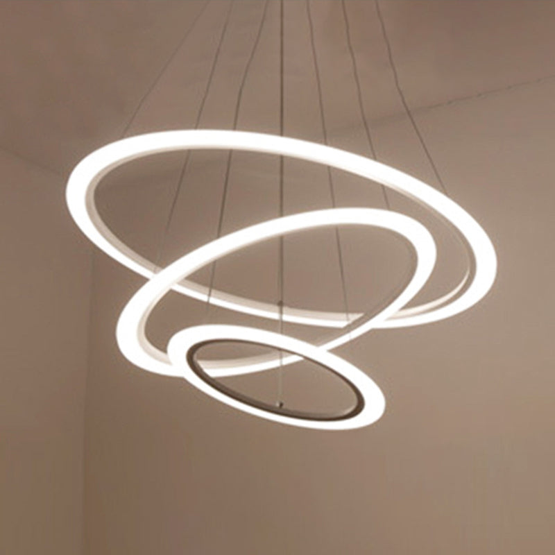 Modern Round Chandelier Light Fixtures Acrylic Hanging Light Kit for Restaurant