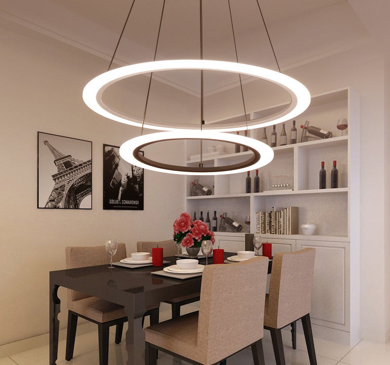 Modern Round Chandelier Light Fixtures Acrylic Hanging Light Kit for Restaurant