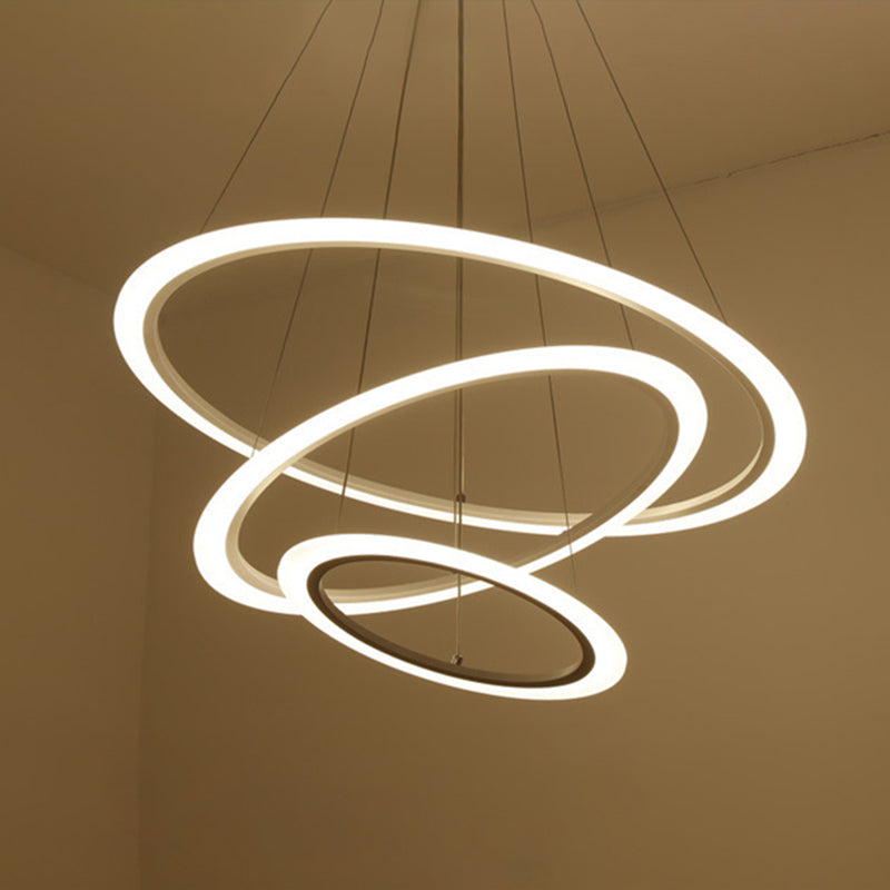 Modern Round Chandelier Light Fixtures Acrylic Hanging Light Kit for Restaurant