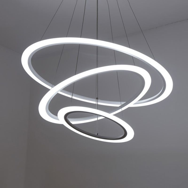 Modern Round Chandelier Light Fixtures Acrylic Hanging Light Kit for Restaurant