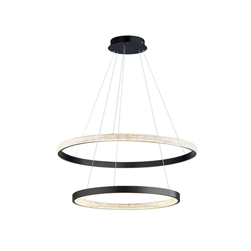 Eigentijdse ring kroonluchter hanglamp acrylhangende verlichtingsarmaturen voor restaurant