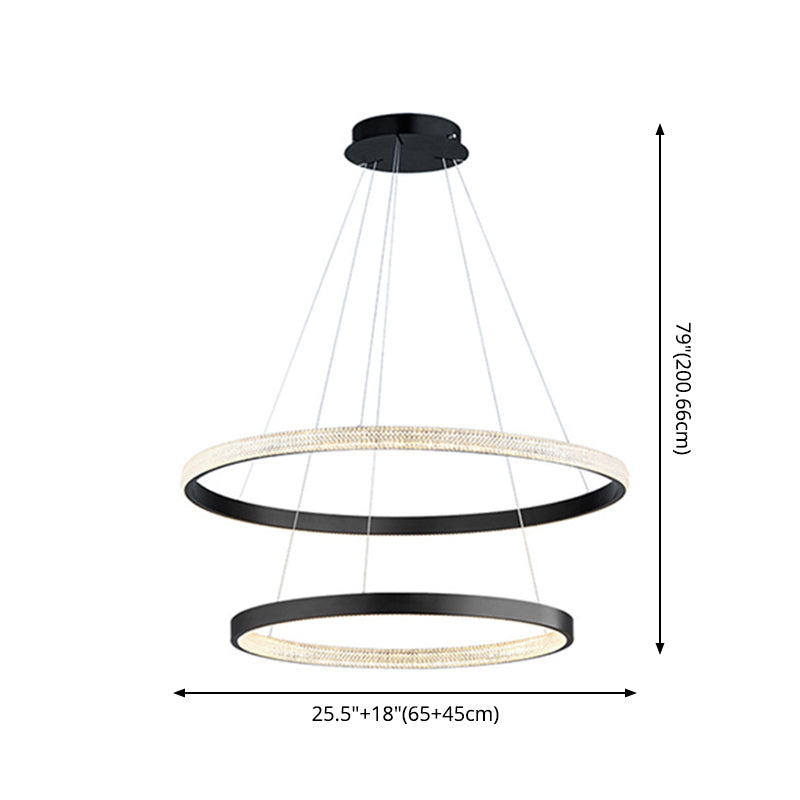 Candelier de anillo contemporáneo Luz acrílica acrílica accesorios para restaurante para restaurante