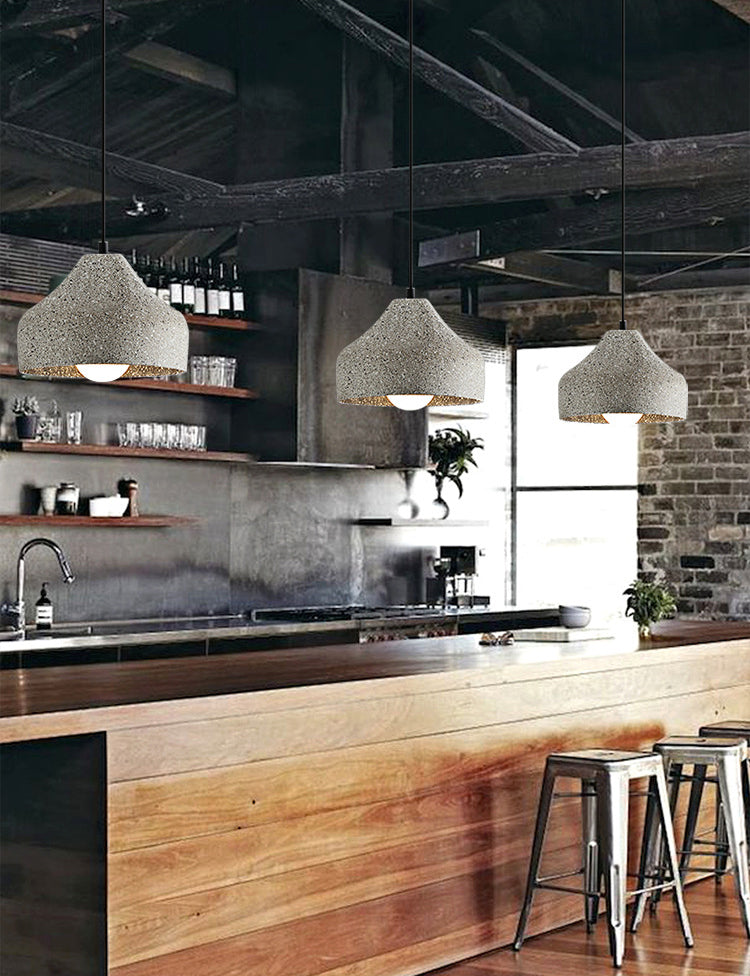 Cement Pendant Ceiling Lights with Shade Modern 1 Light Pendant Lamp