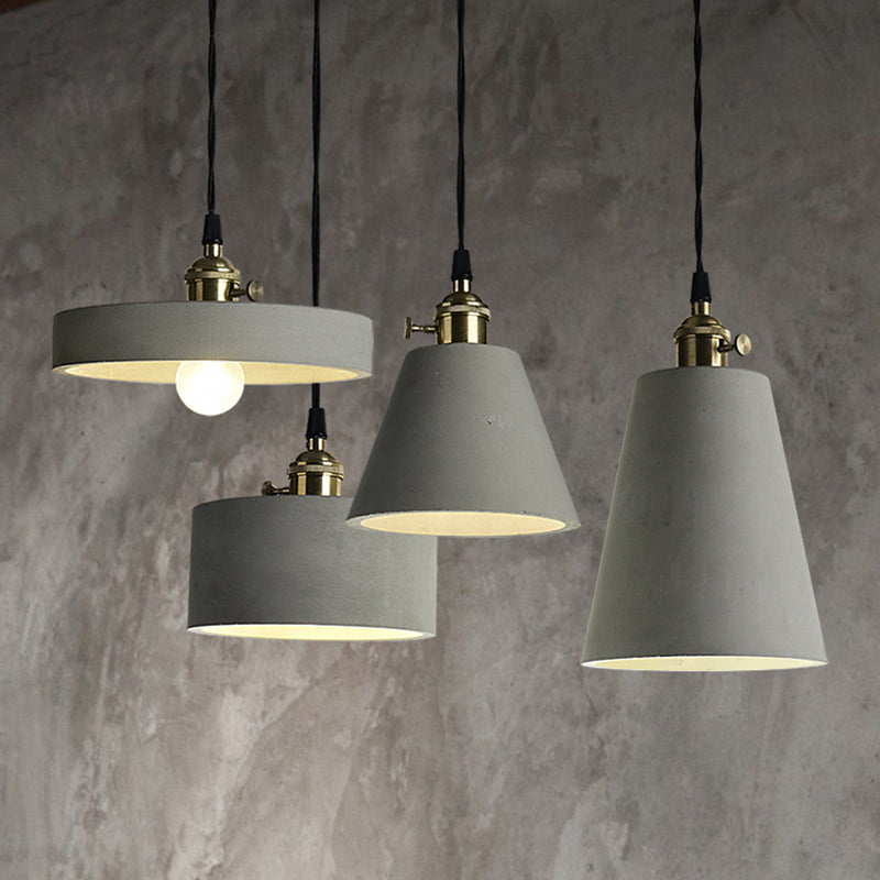 Luces de techo colgante de 1 luces con lámpara colgante de cemento moderna