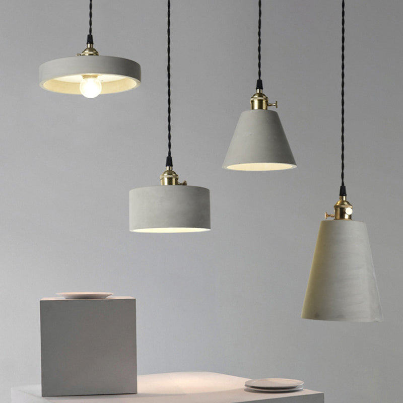 Luces de techo colgante de 1 luces con lámpara colgante de cemento moderna