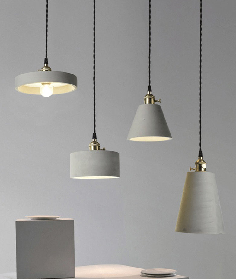 1-licht hanger plafondlampen met schaduw moderne cement hanglamp