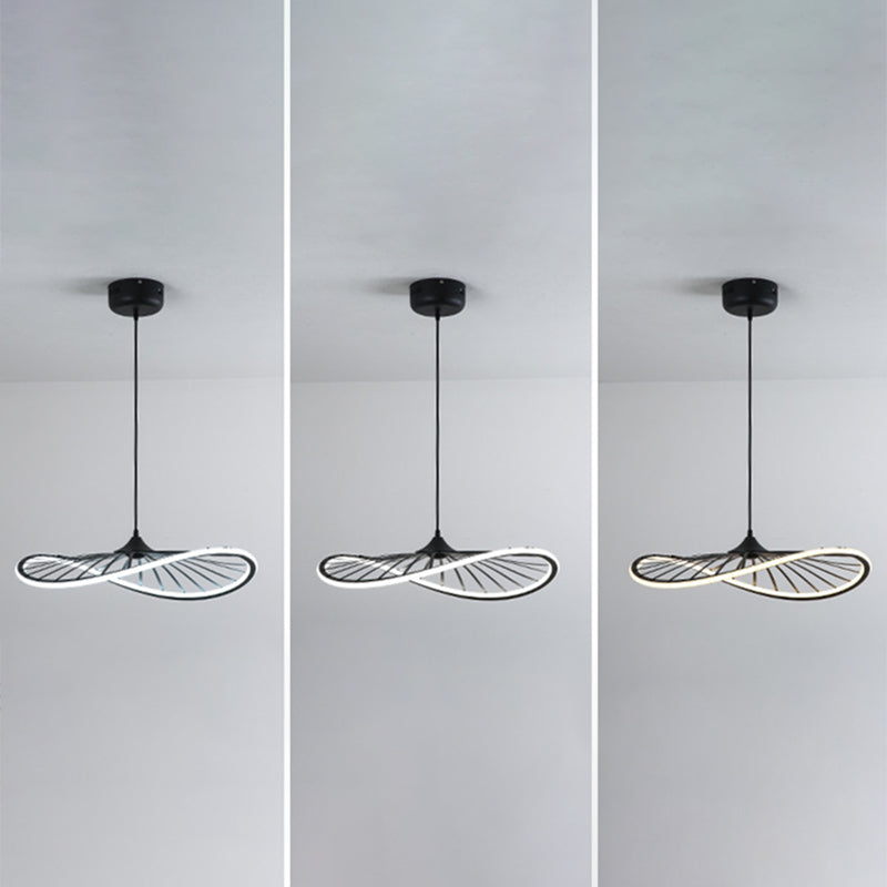 Luz colgante de negro de colgante en forma de alambre de alambre de hierro para el comedor para comedor