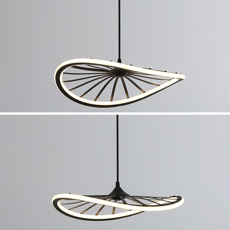 Luz colgante de negro de colgante en forma de alambre de alambre de hierro para el comedor para comedor