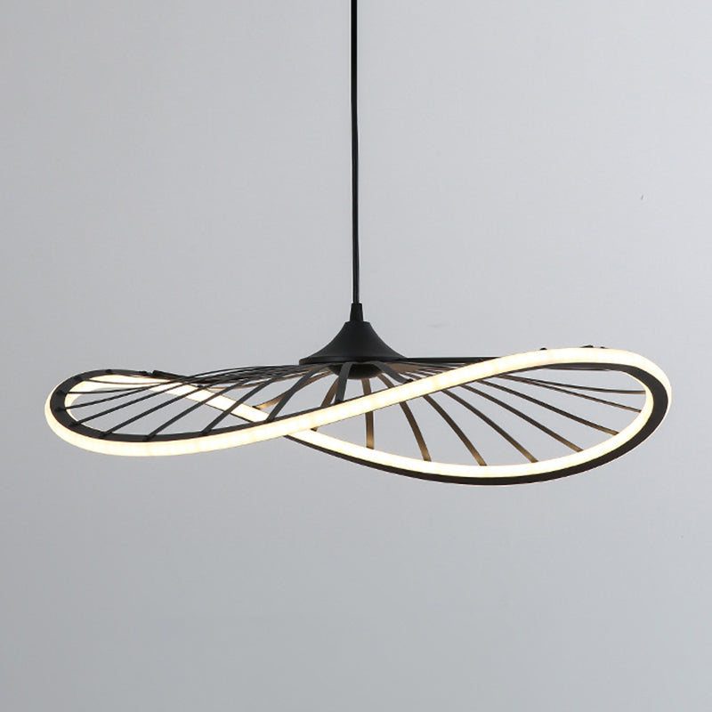 Luz colgante de negro de colgante en forma de alambre de alambre de hierro para el comedor para comedor