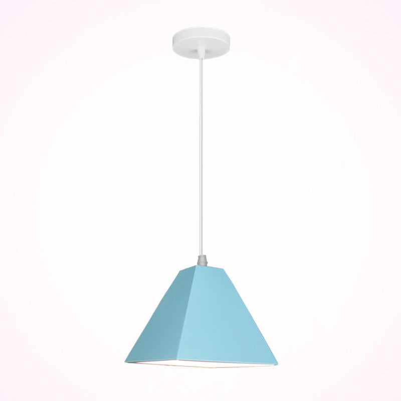 Metalen trapezoid hangend licht Noordse macaron stijl 1 lichte eetkamer tafel plafond hanglamp