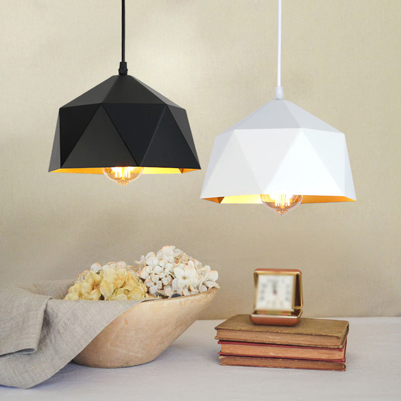 1 lampe à pendentif diamant léger nordique de style minimaliste en métal lampe suspendue