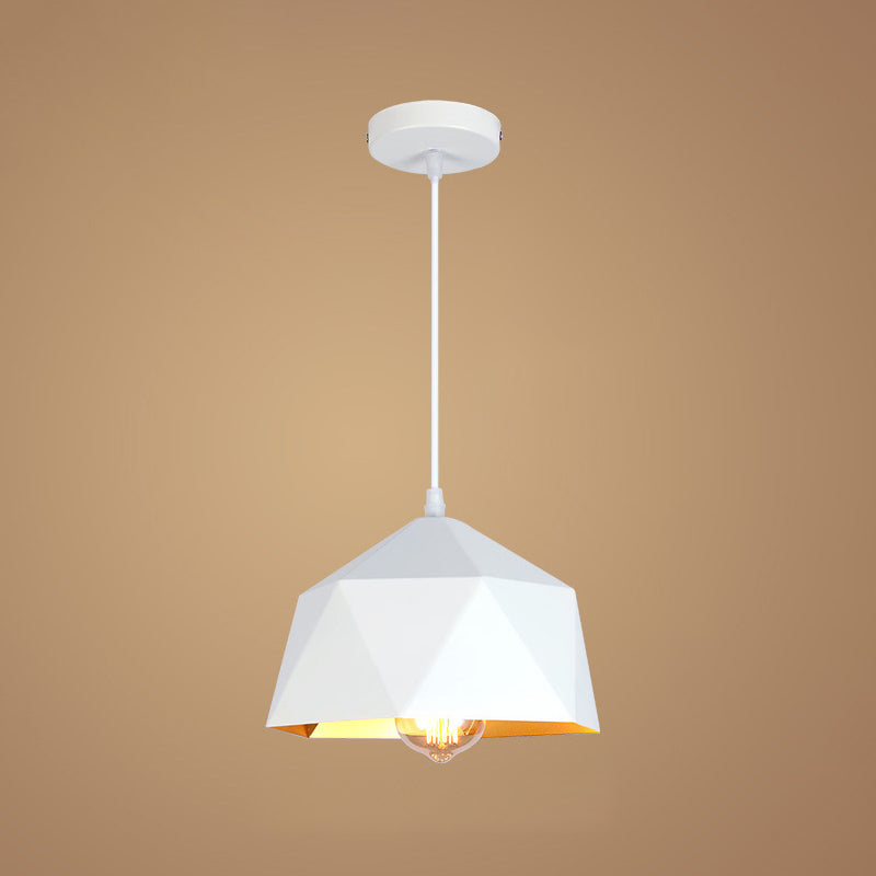 1 lampe à pendentif diamant léger nordique de style minimaliste en métal lampe suspendue