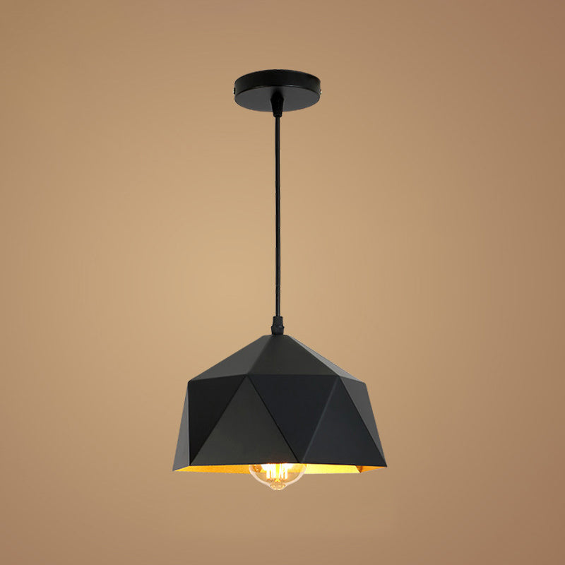 1 lampe à pendentif diamant léger nordique de style minimaliste en métal lampe suspendue