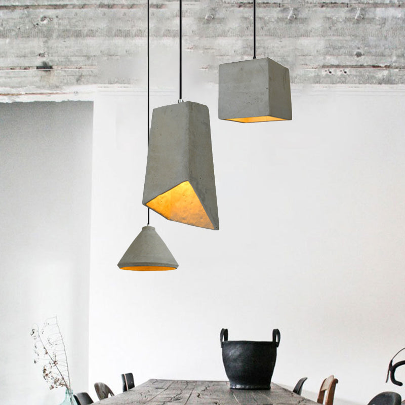 Modern Geometric Pendant Light Kit Cement 1 Light  Pendant Lamp
