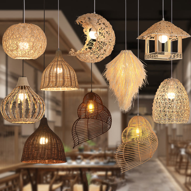 Chinesische Anhänger Beleuchtungskörper Rattan Hanges Licht mit hängenden Kabel für das Restaurant