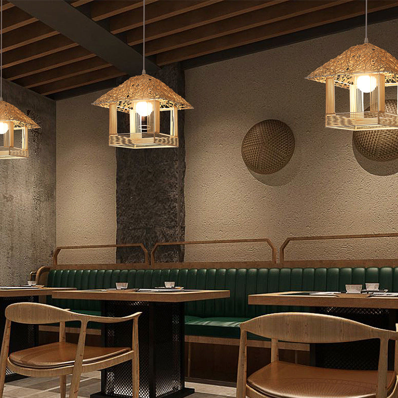 Chinesische Anhänger Beleuchtungskörper Rattan Hanges Licht mit hängenden Kabel für das Restaurant