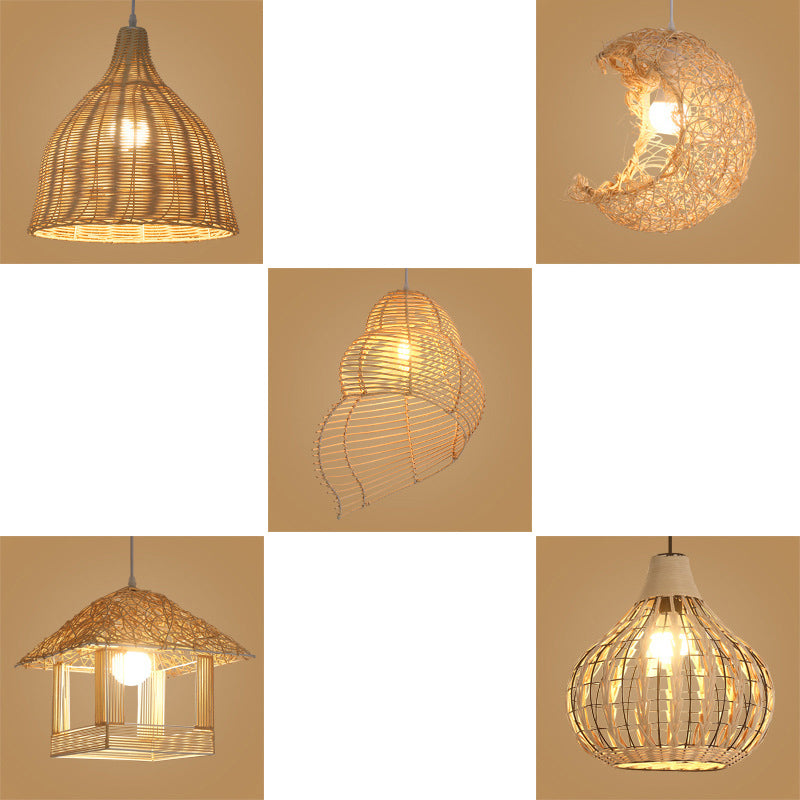 Chinesische Anhänger Beleuchtungskörper Rattan Hanges Licht mit hängenden Kabel für das Restaurant