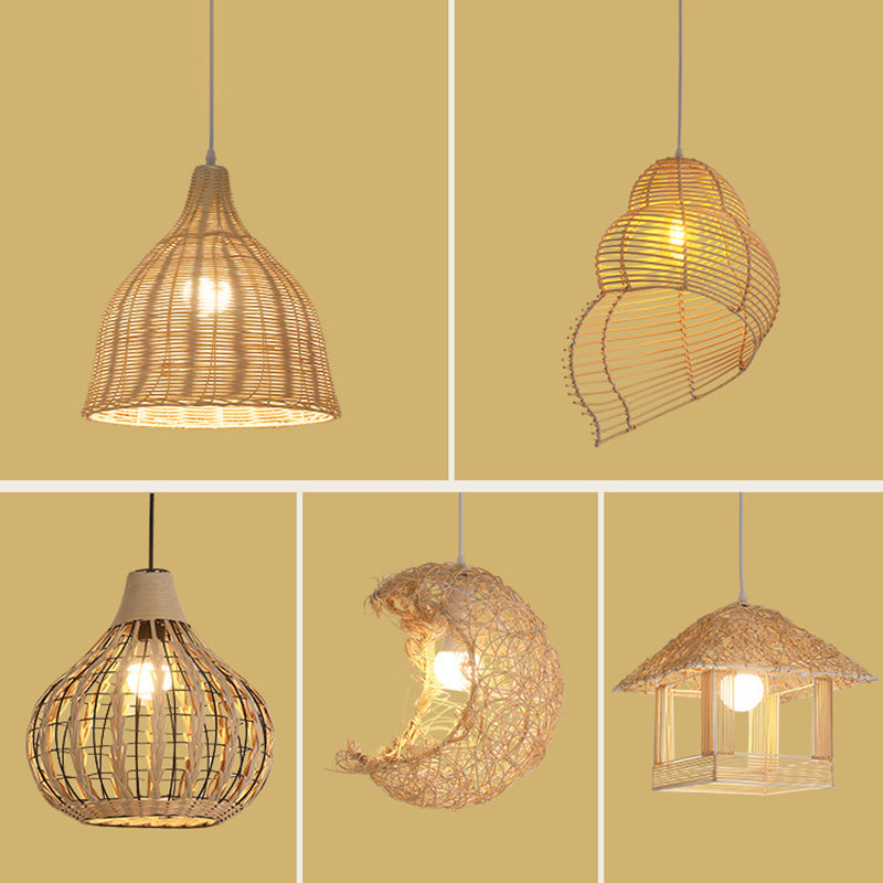 Chinesische Anhänger Beleuchtungskörper Rattan Hanges Licht mit hängenden Kabel für das Restaurant