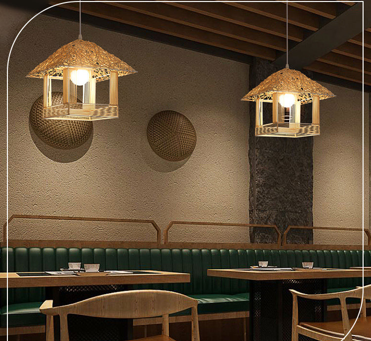 Chinesische Anhänger Beleuchtungskörper Rattan Hanges Licht mit hängenden Kabel für das Restaurant