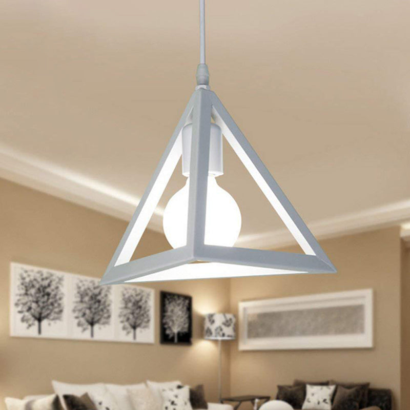 Modern Triangle Hanging Ceiling Light Metal 1 Light Pendant