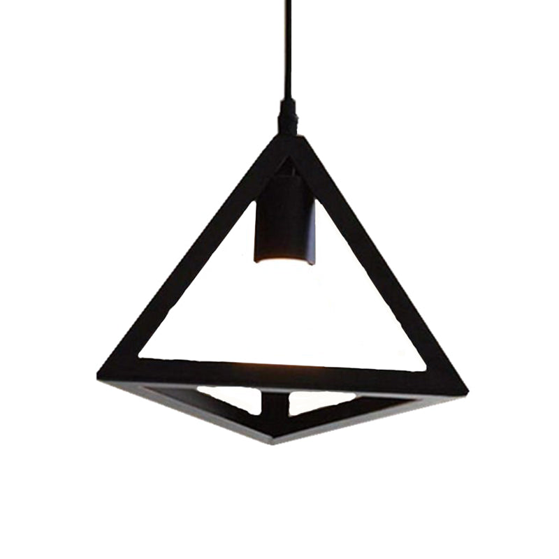 Modern Triangle Hanging Ceiling Light Metal 1 Light Pendant