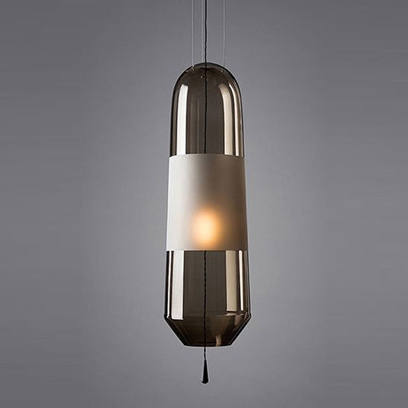 1 pendentif cylindrique léger moderne table de salle à manger en verre soufflé à la main