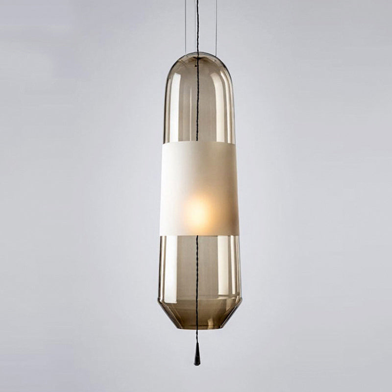 1 pendentif cylindrique léger moderne table de salle à manger en verre soufflé à la main