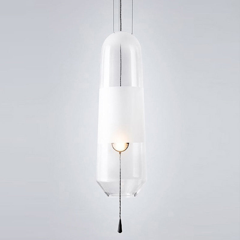 1 pendentif cylindrique léger moderne table de salle à manger en verre soufflé à la main