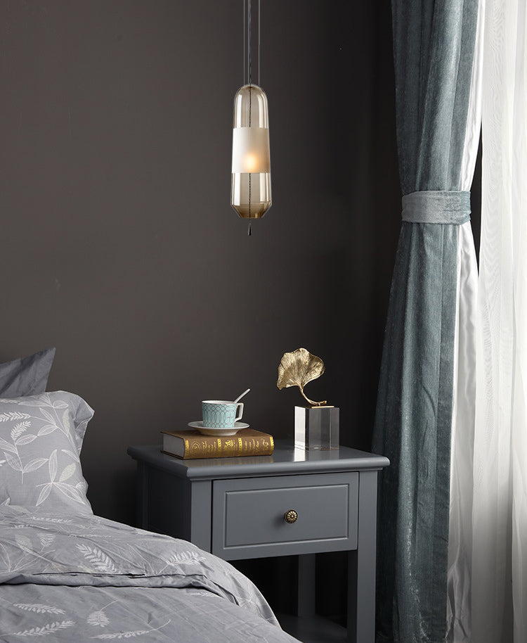 1 pendentif cylindrique léger moderne table de salle à manger en verre soufflé à la main