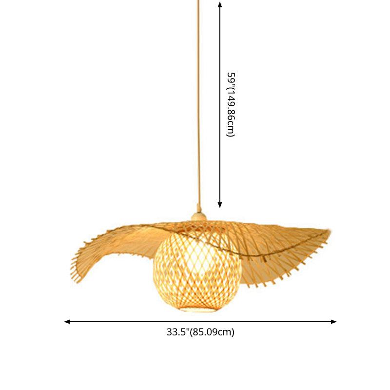 Chinese Pendant Lighting Fixtures Bamboo Hanging Light with Hanging Cord for Restaurant