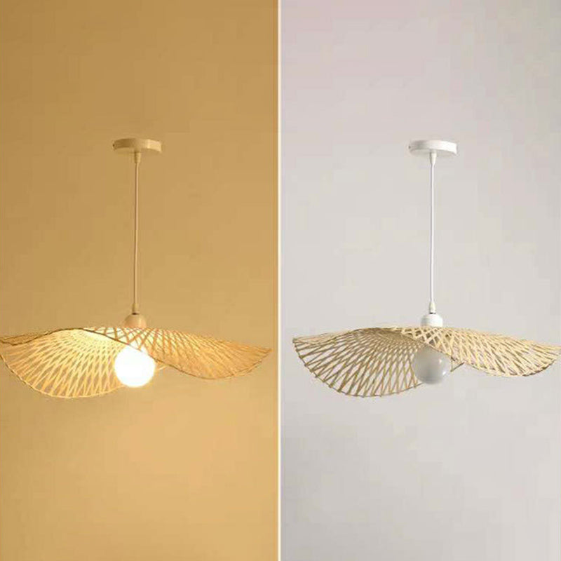 Chinese Pendant Lighting Fixtures Bamboo Hanging Light with Hanging Cord for Restaurant