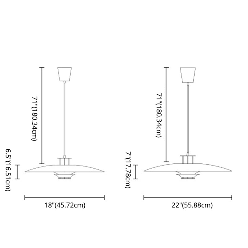 Fliegende Untertasse Metall hängend hängendes nordisches moderne 1 hängende Lampe für Wohnzimmer