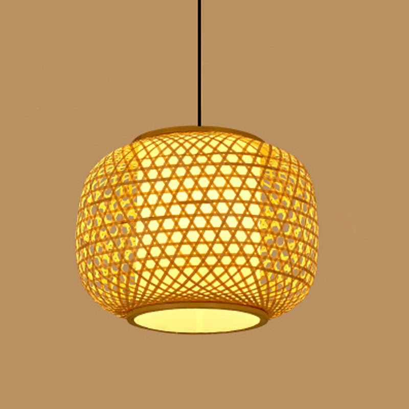Chinese Pendant Lighting Fixtures Bamboo Hanging Light with Hanging Cord for Restaurant