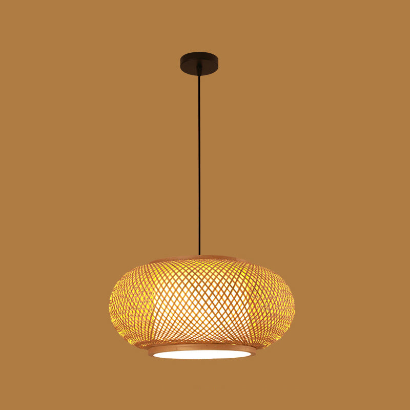 Chinese Pendant Lighting Fixtures Bamboo Hanging Light with Hanging Cord for Restaurant