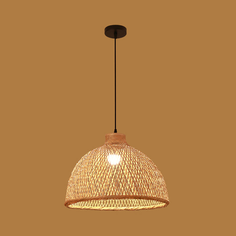 Chinese Pendant Lighting Fixtures Bamboo Hanging Light with Hanging Cord for Restaurant