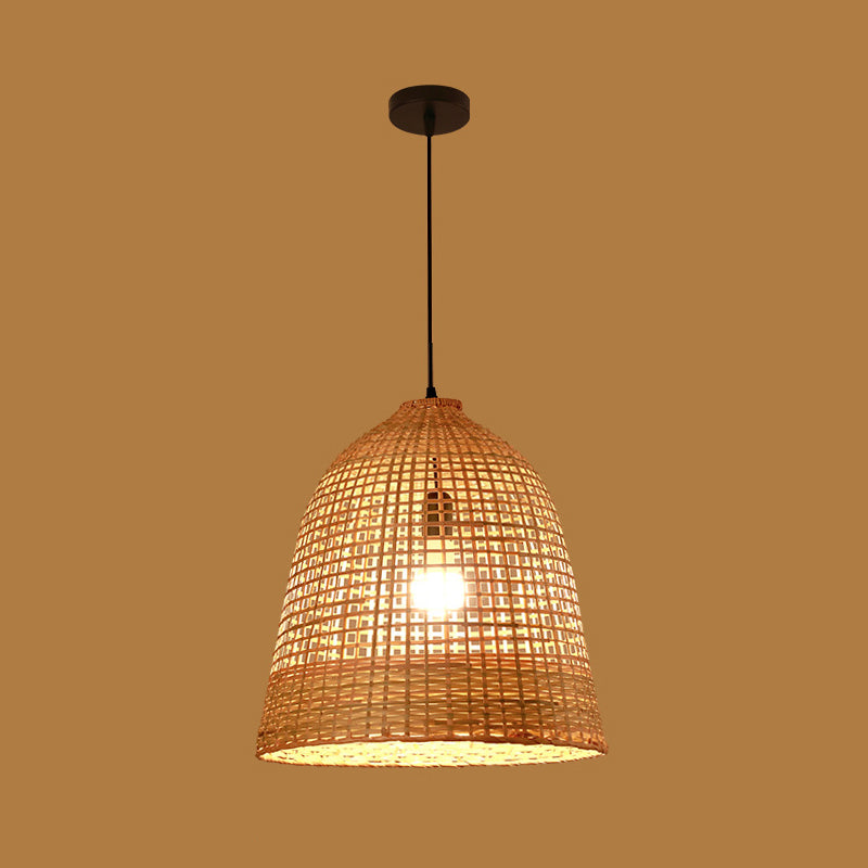 Chinese Pendant Lighting Fixtures Bamboo Hanging Light with Hanging Cord for Restaurant
