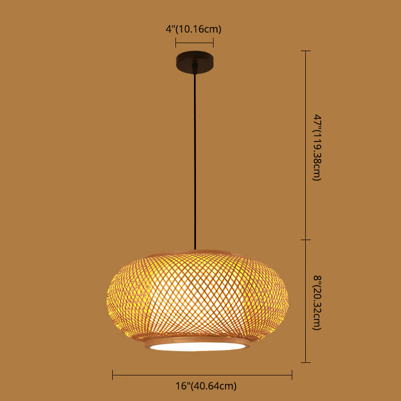 Chinese Pendant Lighting Fixtures Bamboo Hanging Light with Hanging Cord for Restaurant