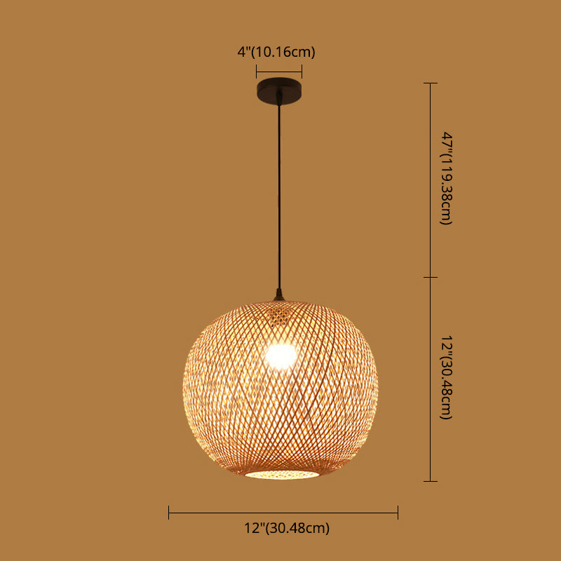 Chinese Pendant Lighting Fixtures Bamboo Hanging Light with Hanging Cord for Restaurant