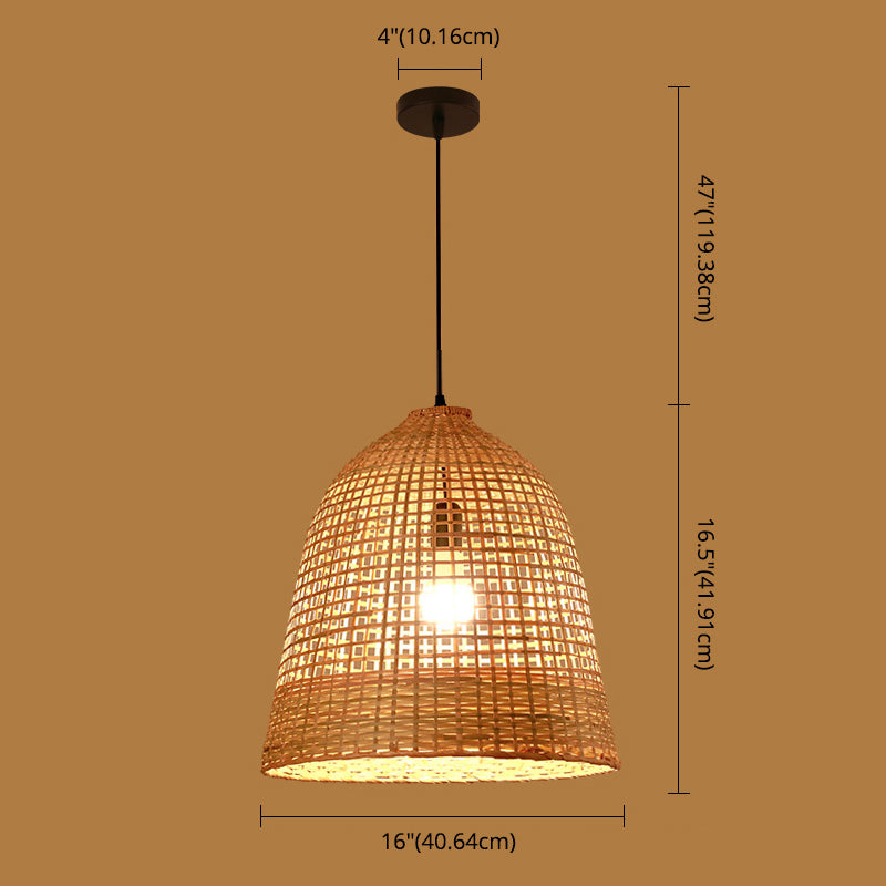 Chinese Pendant Lighting Fixtures Bamboo Hanging Light with Hanging Cord for Restaurant