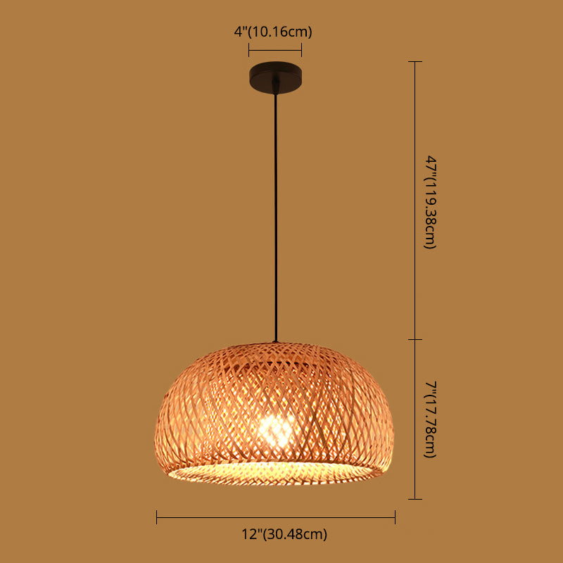 Chinese Pendant Lighting Fixtures Bamboo Hanging Light with Hanging Cord for Restaurant