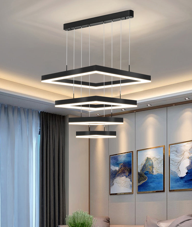 Modern vierkante kroonluchter verlichtingsarmaturen metaal kroonluchter licht