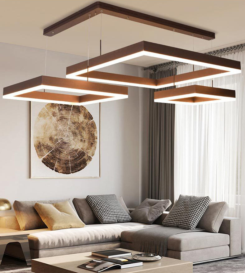 Lámparas de lámpara cuadrada moderna lámpara de metal 3 luces lámparas de lámpara