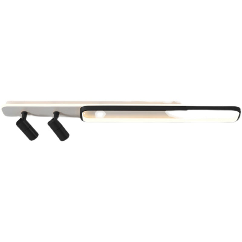 Lámpara de techo de metal de estilo minimalista moderno con montaje semi empotrado LED acrílico rectangular para pasillo