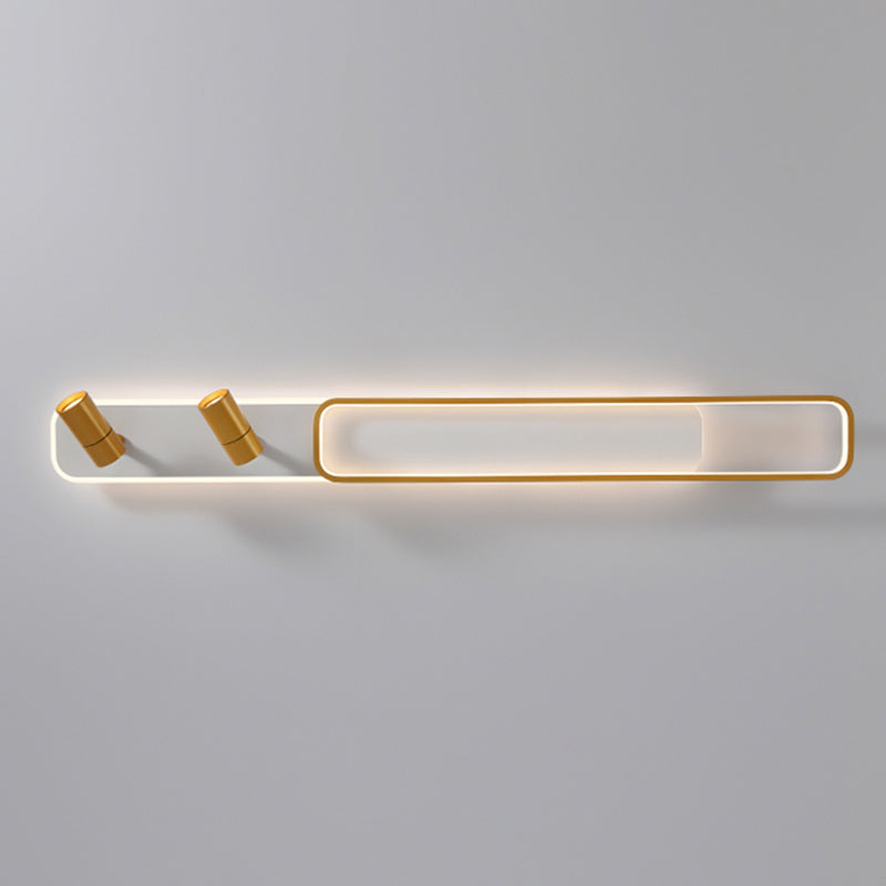 Lámpara de techo de metal de estilo minimalista moderno con montaje semi empotrado LED acrílico rectangular para pasillo