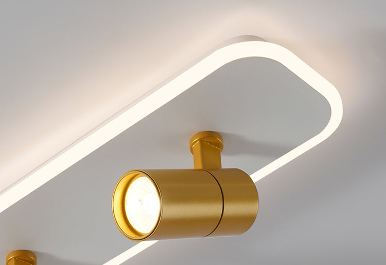 Lámpara de techo de metal de estilo minimalista moderno con montaje semi empotrado LED acrílico rectangular para pasillo