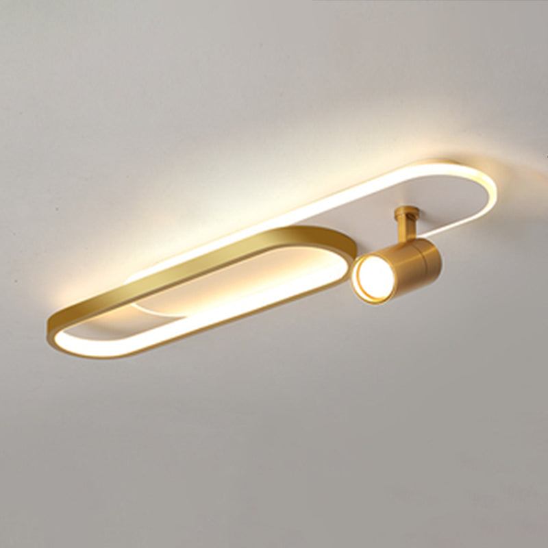 Langwerpige gang LED inbouw in moderne stijl metalen plafondlamp met verstelbare lamp