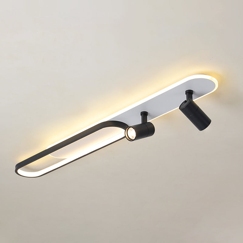 Lámpara de techo de metal de estilo moderno con montaje empotrado LED de pasillo oblongo y lámpara ajustable