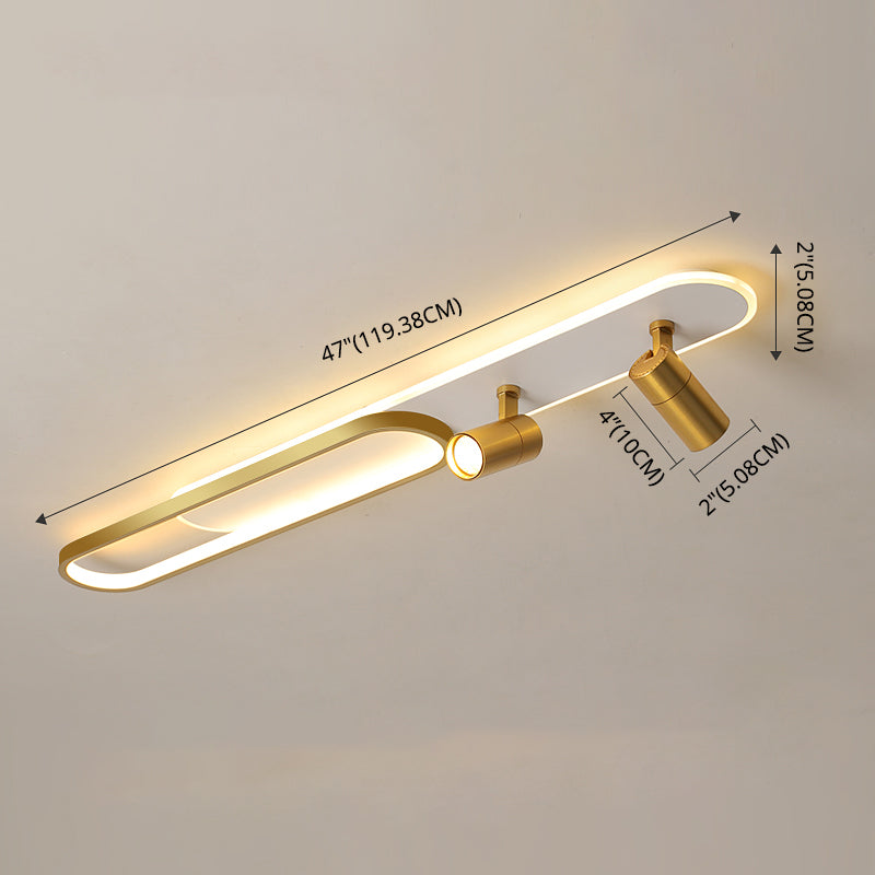 Lámpara de techo de metal de estilo moderno con montaje empotrado LED de pasillo oblongo y lámpara ajustable