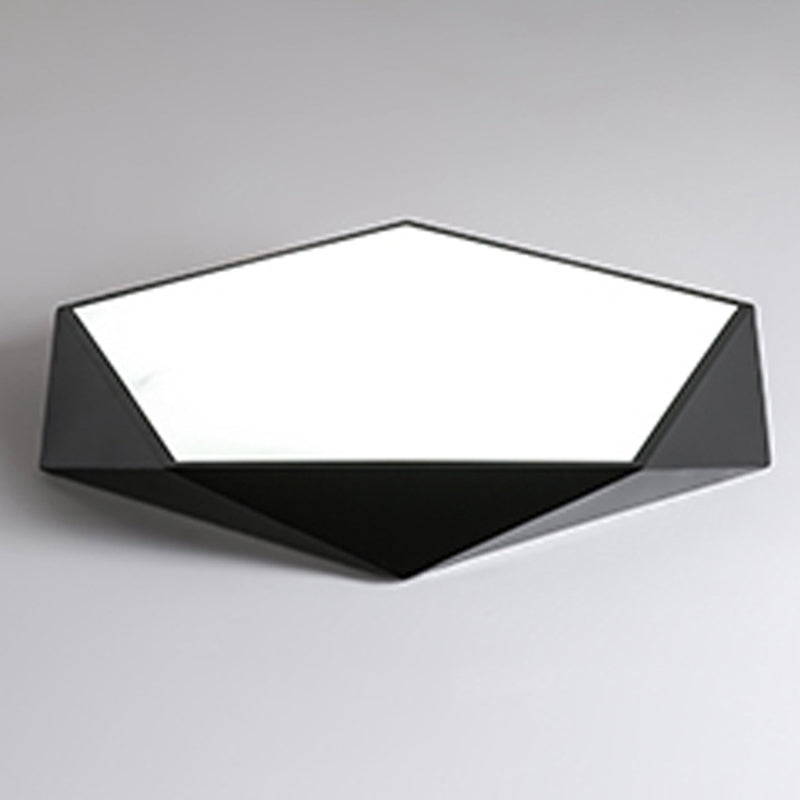 LED Bedroom Flush Mount Lighting Minimalist Style Flush Mount Light Fixture with Geometric Metal Shade