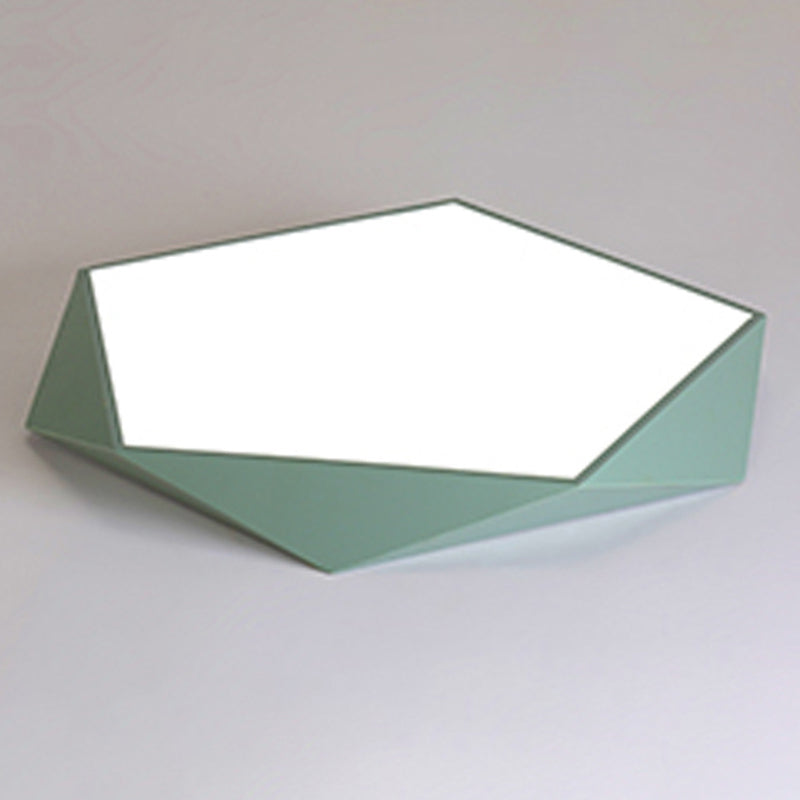 LED Bedroom Flush Mount Lighting Minimalist Style Flush Mount Light Fixture with Geometric Metal Shade
